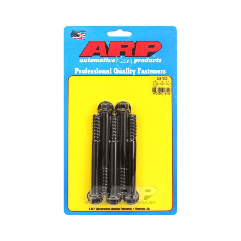 Set de șuruburi și piulițe universale ARP 7/16-14 – Șuruburi hexagonale cu finisaj negru oxidat, x5 - ARP-653-4000 - 653-4000 - 3666618194912